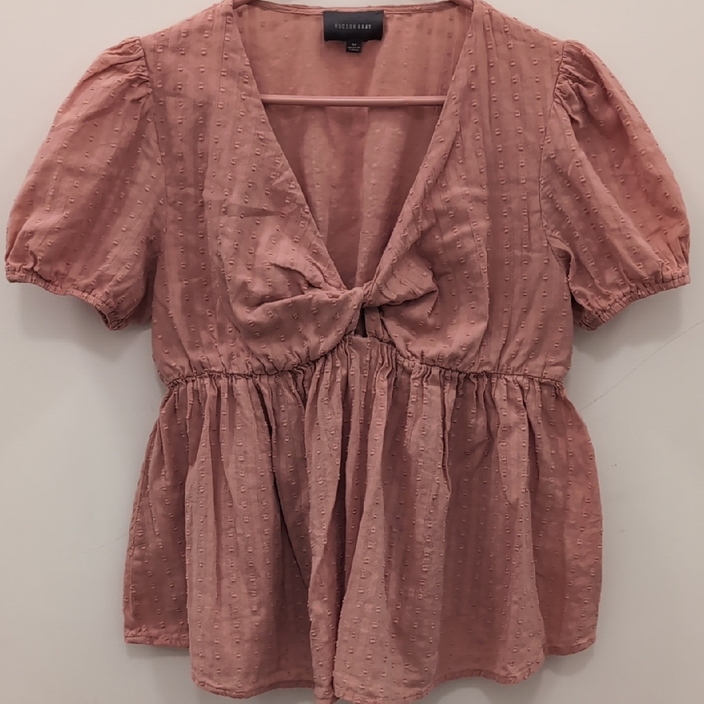 Elegant Dusty Pink Blouse with Knot Detail